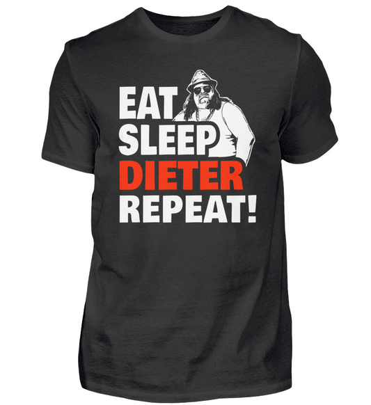 T-Shirt "Eat, Sleep, Dieter, Repeat" Schwarz