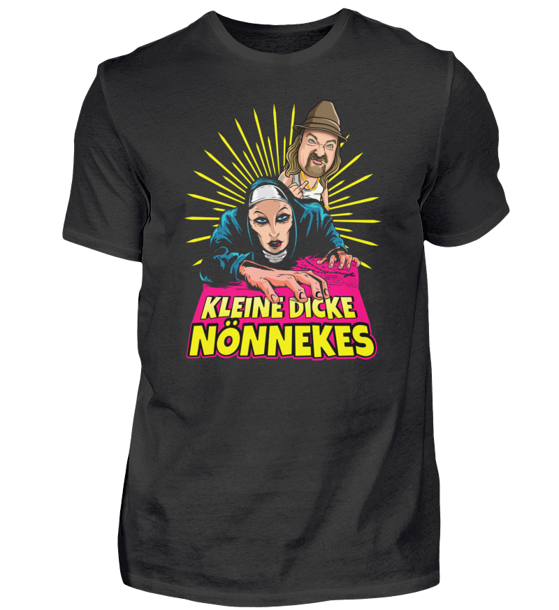 T-Shirt "Nönnekes Cartoon" Schwarz