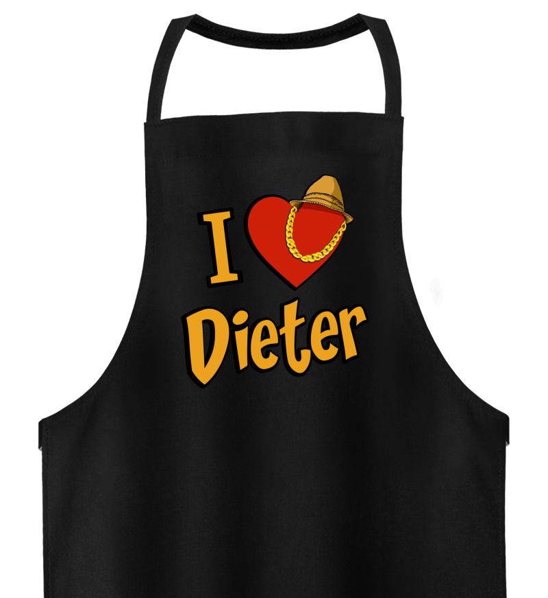 Grillschürze "Dieter Heart" Schwarz