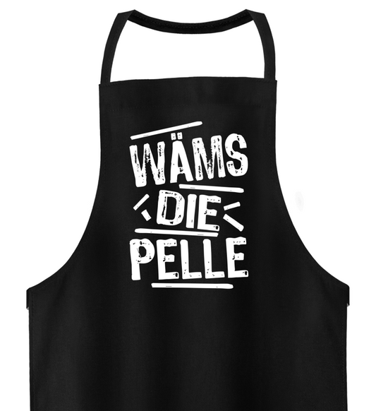 Grillschürze "Wäms die Pelle" Schwarz