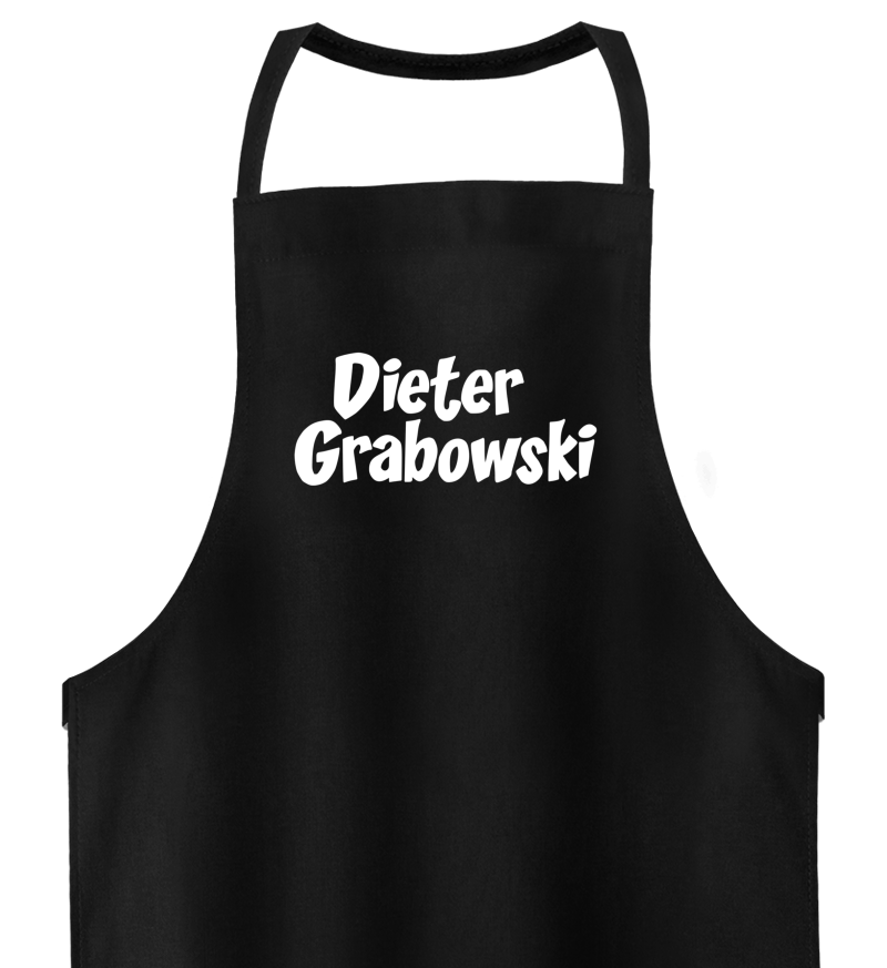 Grillschürze "Dieter Grabowski" Schriftzug Schwarz