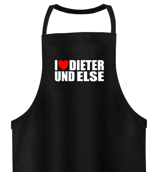 Grillschürze "Dieter & Else" Schwarz